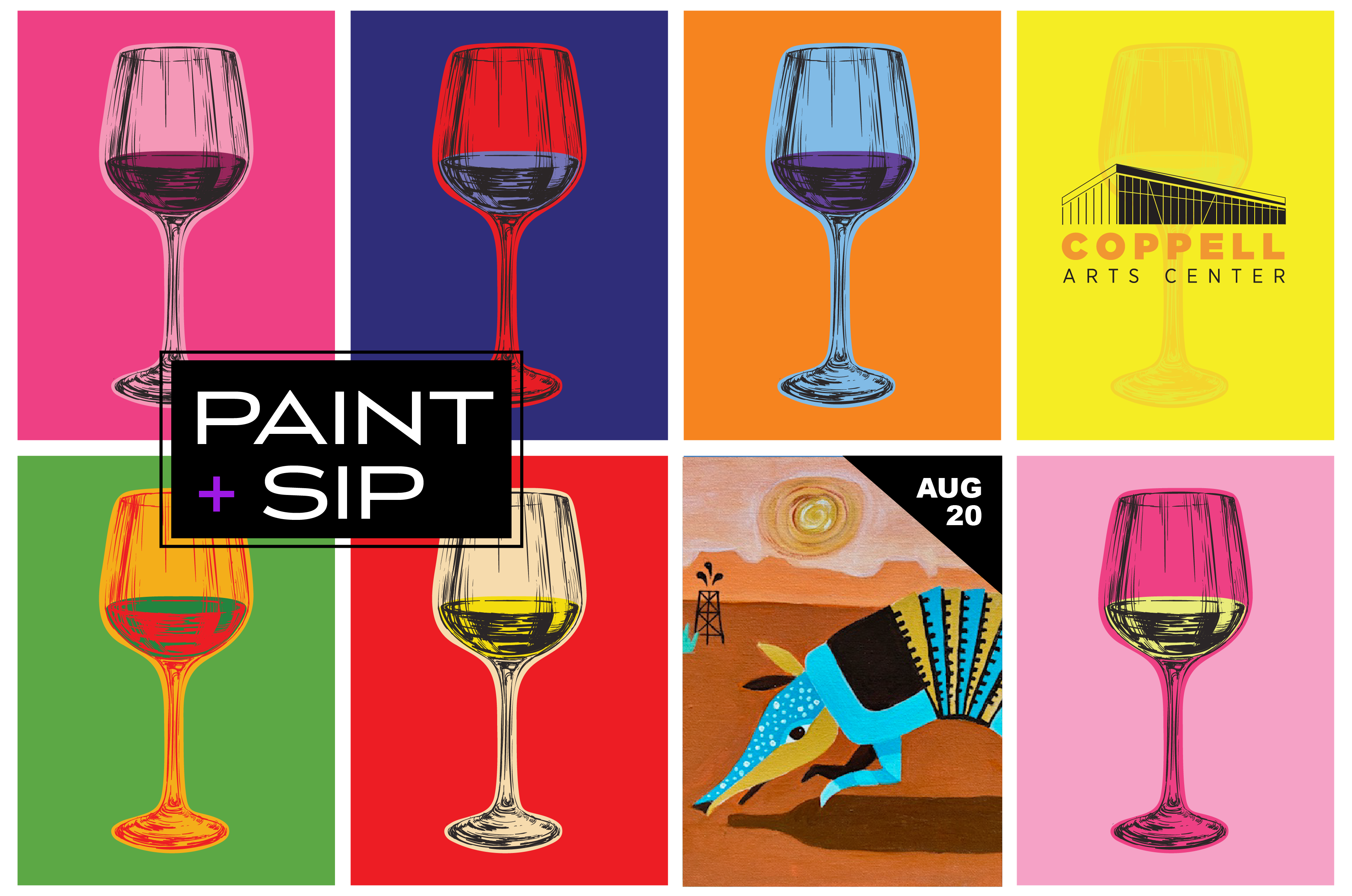 August Paint and Sip: Folk Art Armadillo